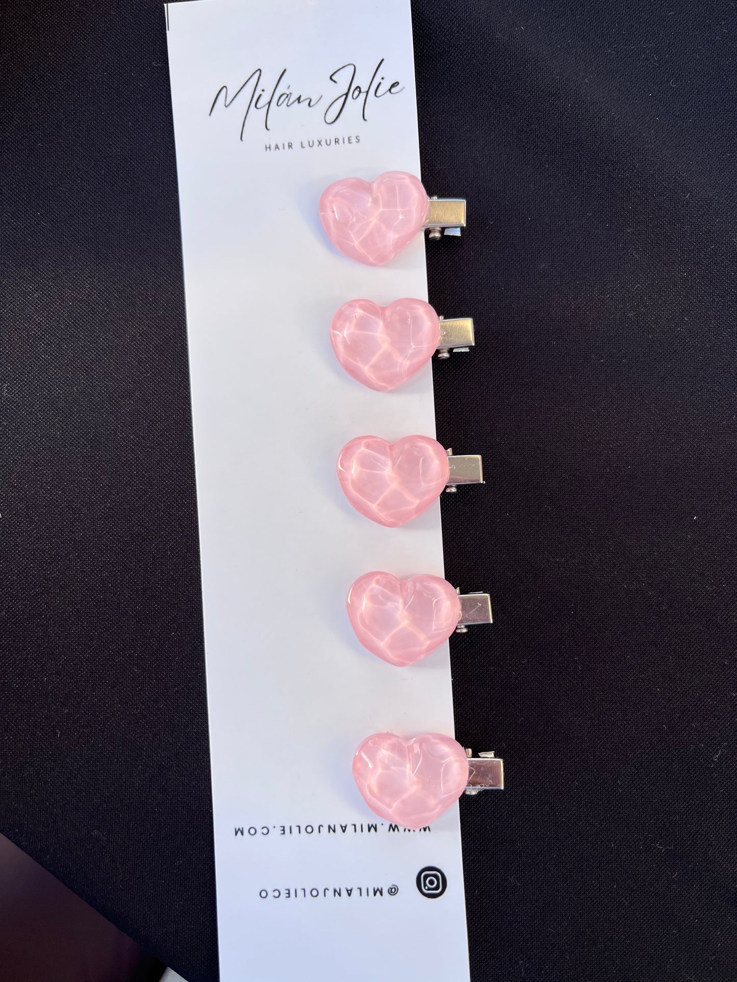 Set of 5 Heart Clips