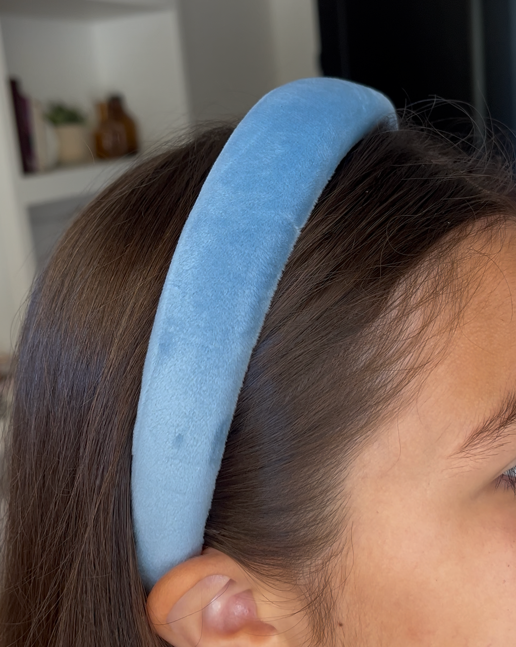 Celeste Blue Velvet Headband
