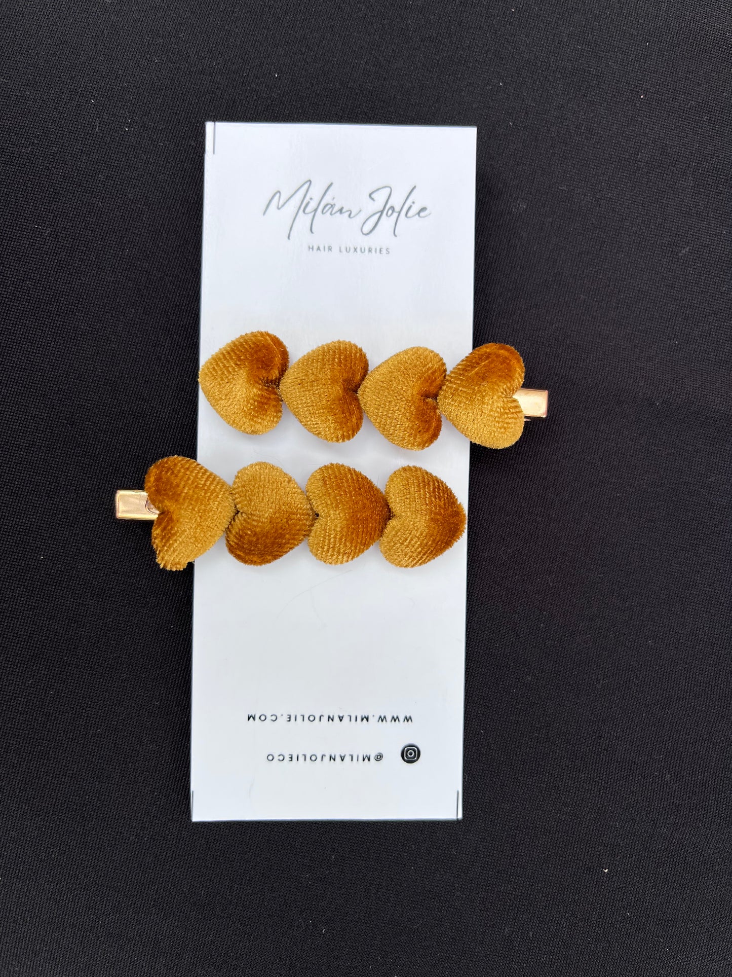 Velvet Heart Clips Marigold