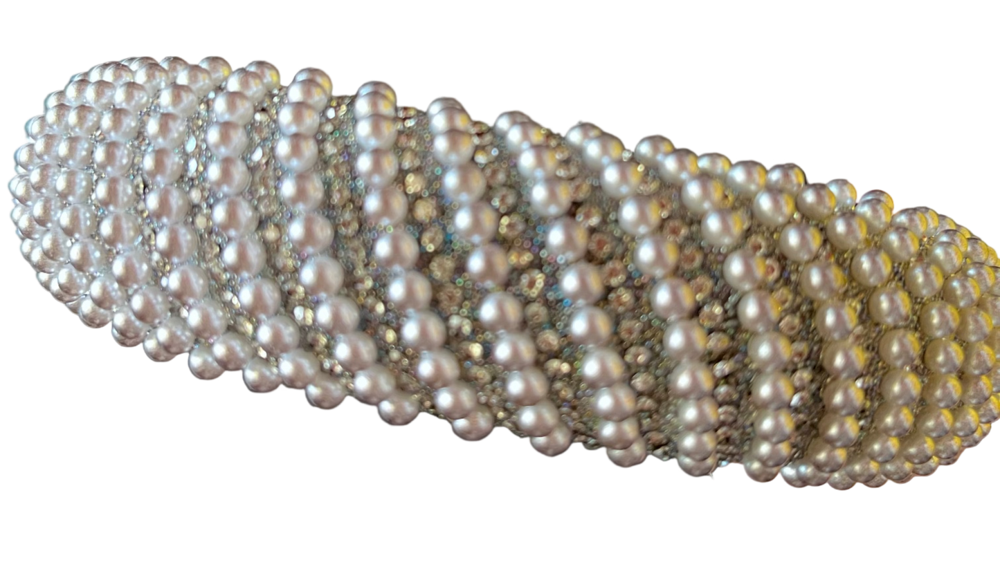 Silver Pearl Headband