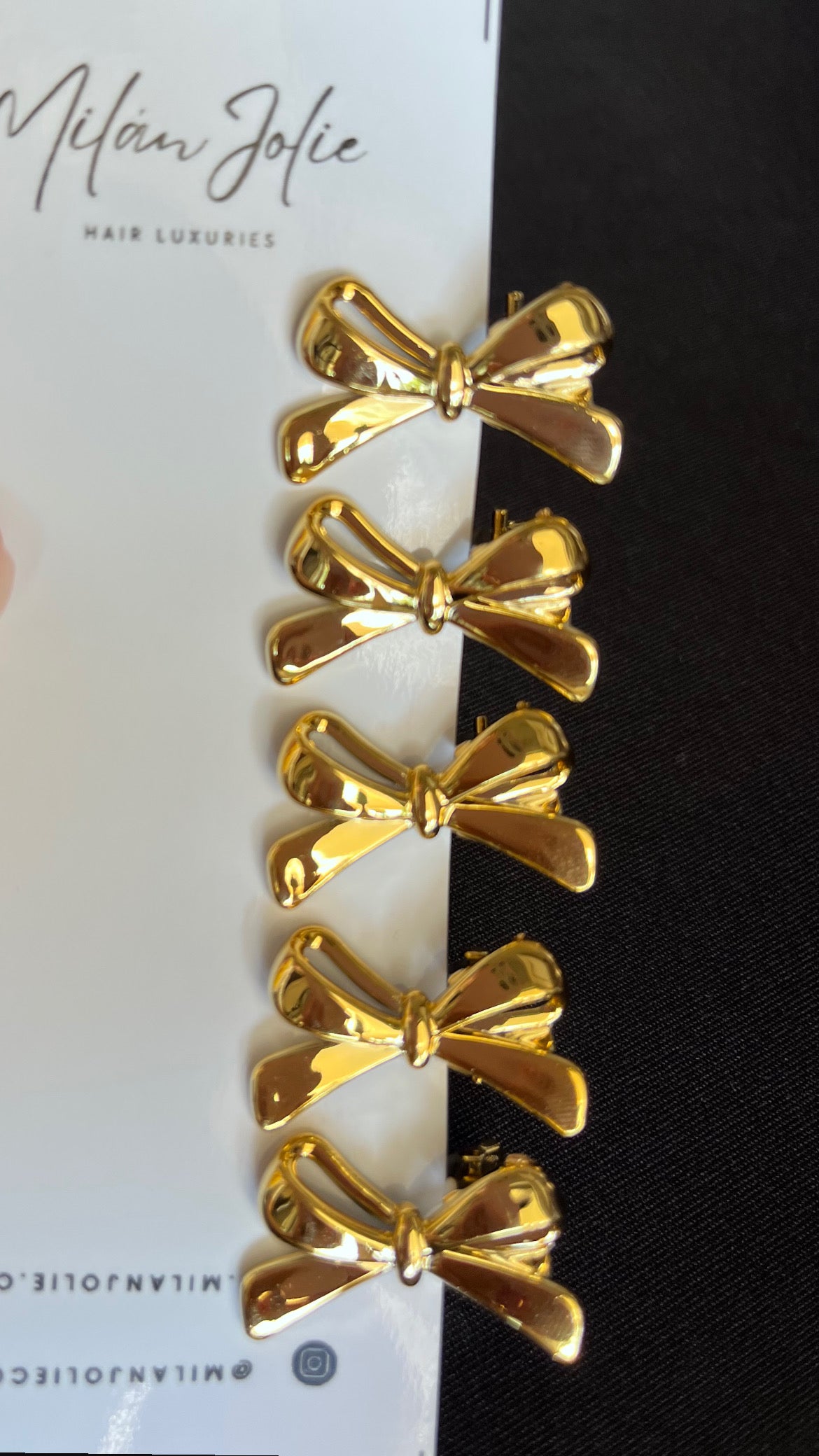 Petite Gold Bow Set of 5