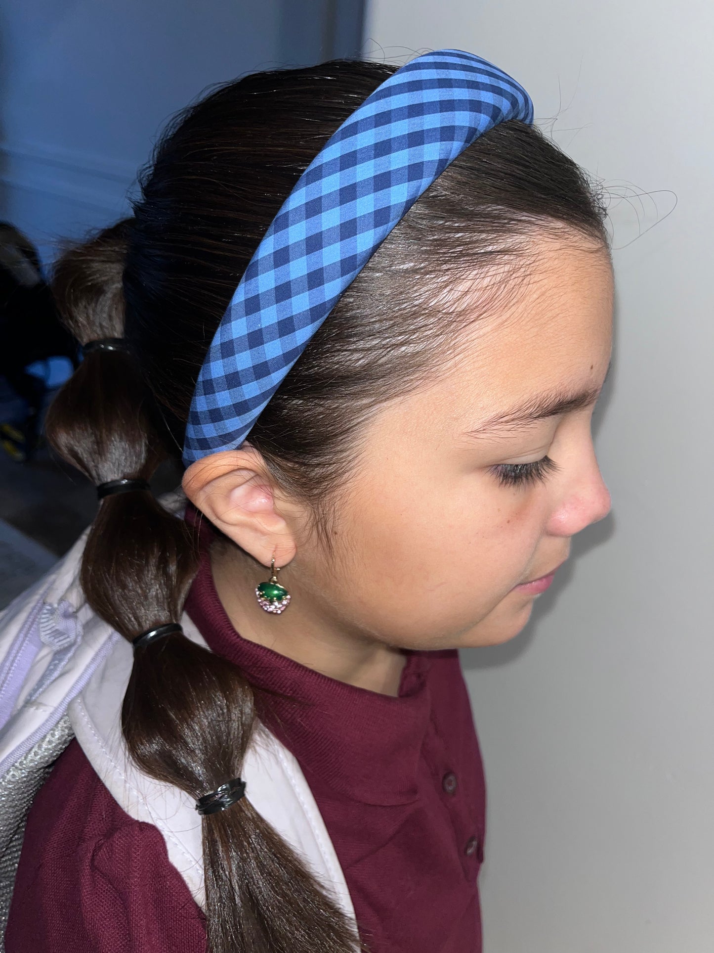 Blue Checker Headband