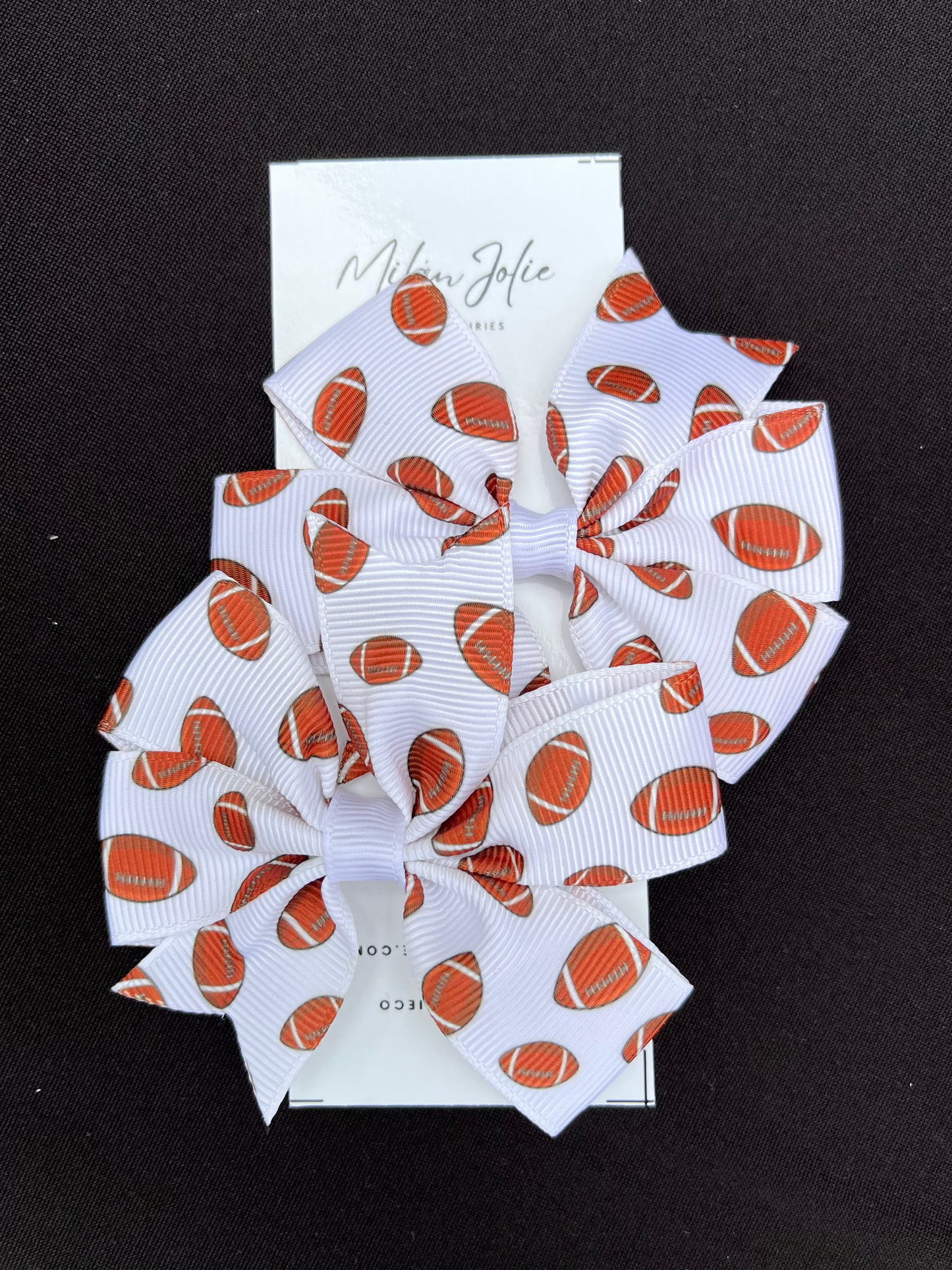 Football Bows Set of 2