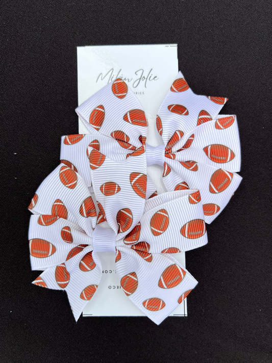 Football Bows Set of 2
