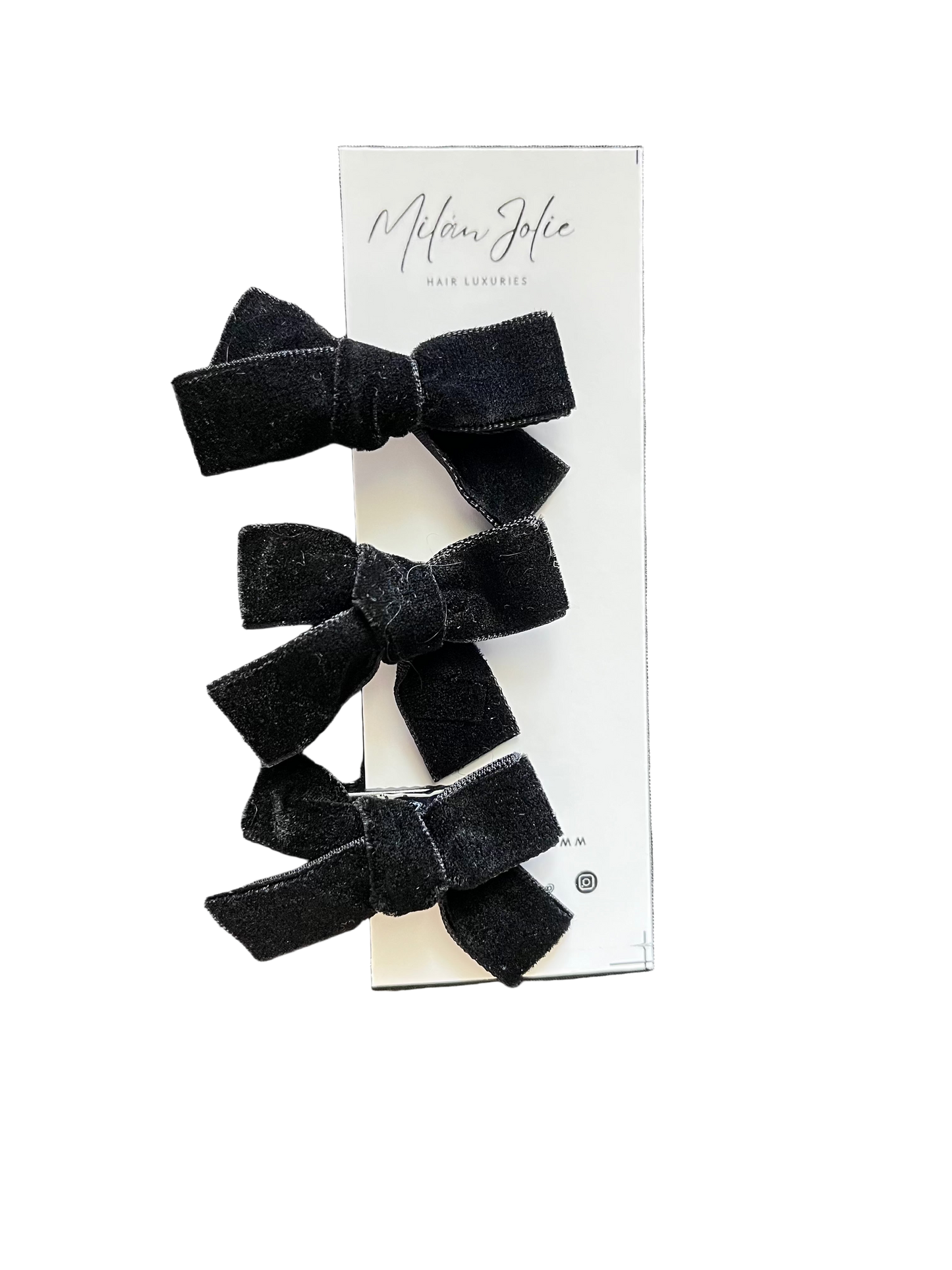 Petite Ebony Bows Set of 3