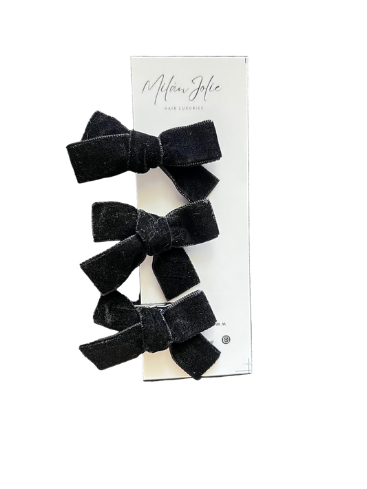 Petite Ebony Bows Set of 3