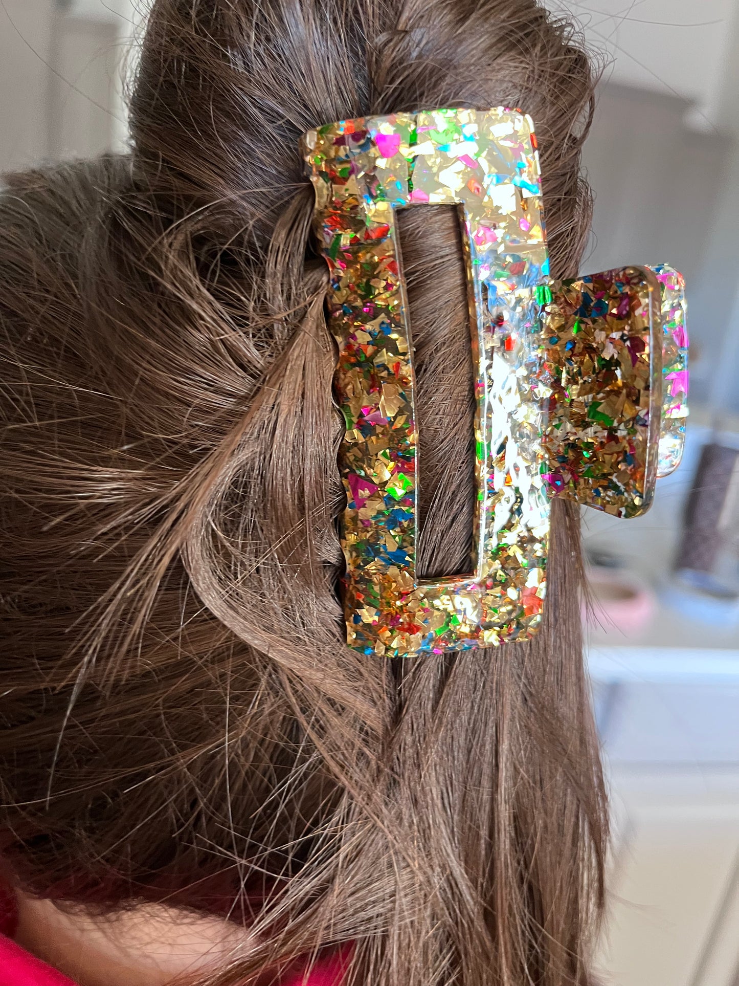 Navidad Glitter Claw Clip